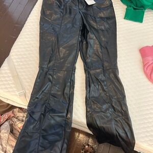 Black Faux Leather Pants